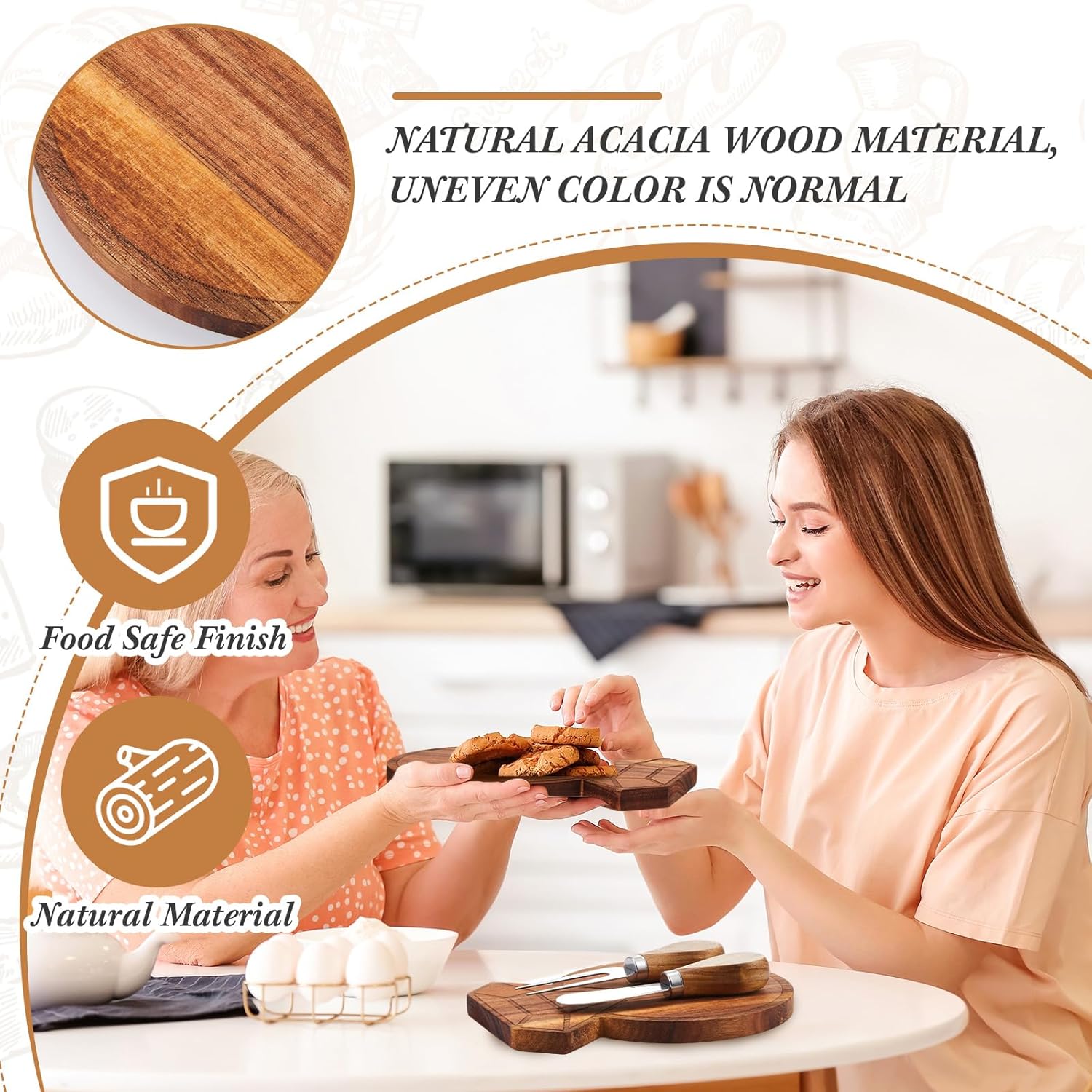 Wedding Party Gifts Wooden Diamond Shaped Charcuterie Board Cheese Board Knives Set Gifts Box with Tags for Wedding Bridal Party Favors Valentines Birthday Gifts - Fairy Wolf Creations