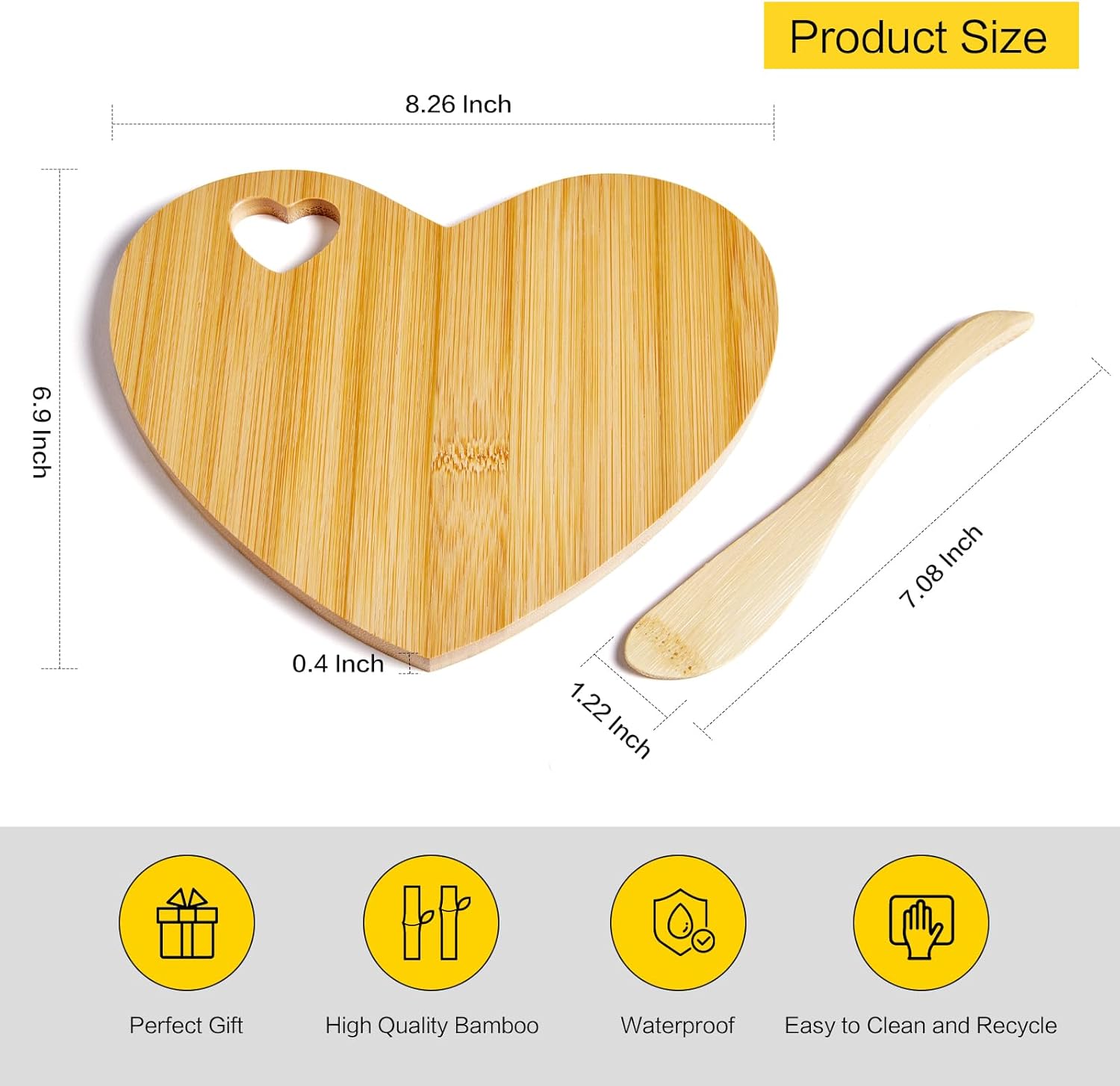 Wedding Party Gifts Wooden Heart Shaped Cheese Board Cheese Knives Set with Thank You Tags&Gift Boxs, Gifts for Guests Prizes Wedding Party Bridal Party Baby Shower - Fairy Wolf Creations