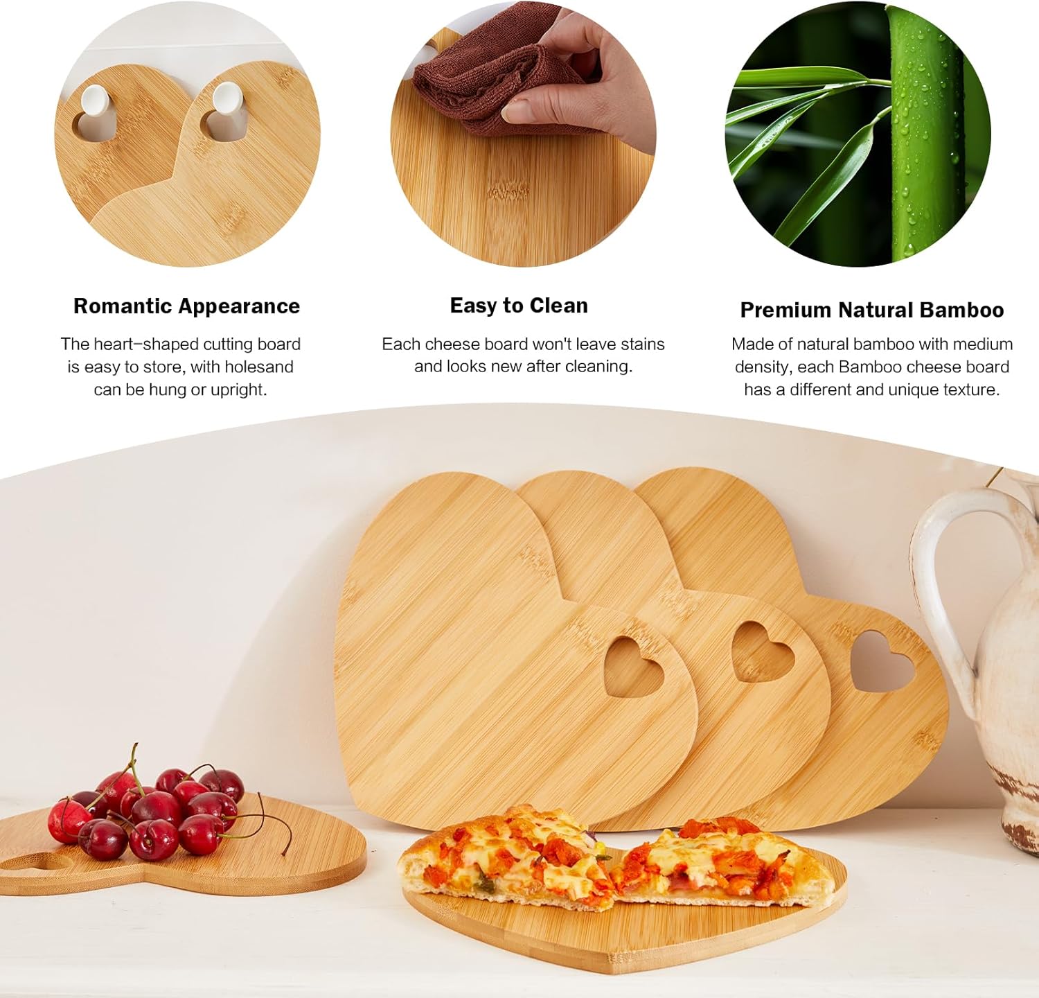 Wedding Party Gifts Wooden Heart Shaped Cheese Board Cheese Knives Set with Thank You Tags&Gift Boxs, Gifts for Guests Prizes Wedding Party Bridal Party Baby Shower - Fairy Wolf Creations