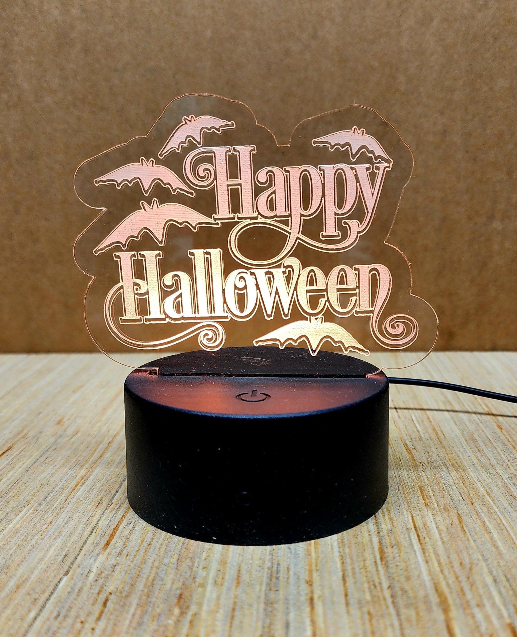 Laser Engraved Acrylic Signs with LED lighted base - Fairy Wolf Creations