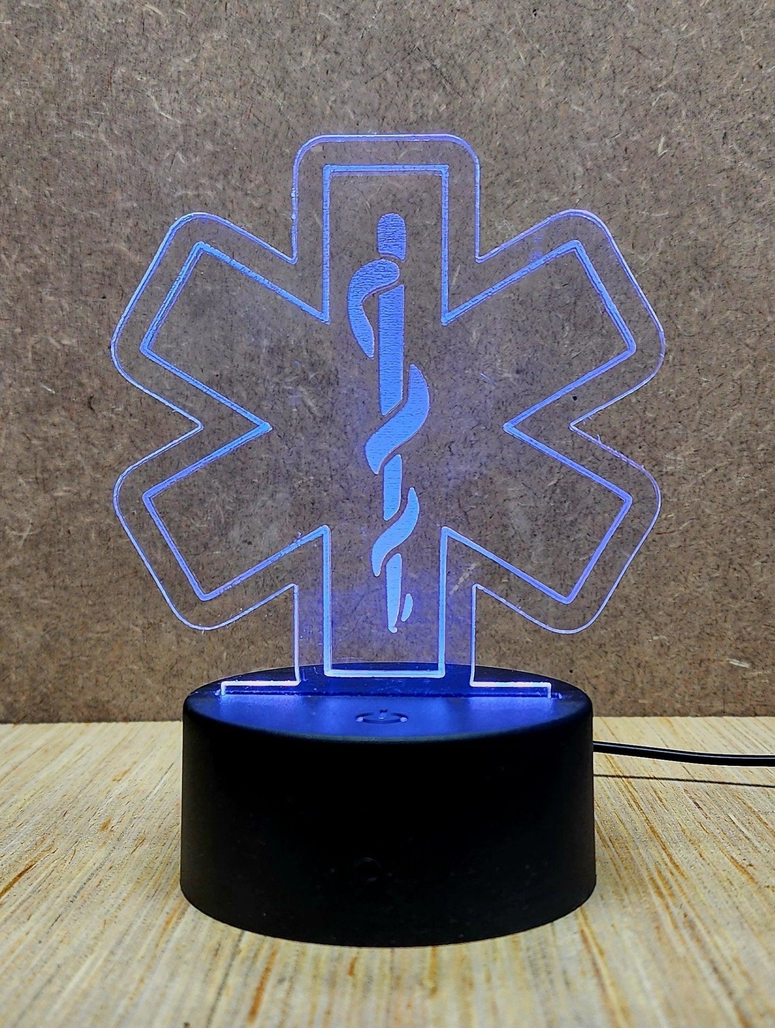 Laser Engraved Acrylic Signs with LED lighted base - Fairy Wolf Creations
