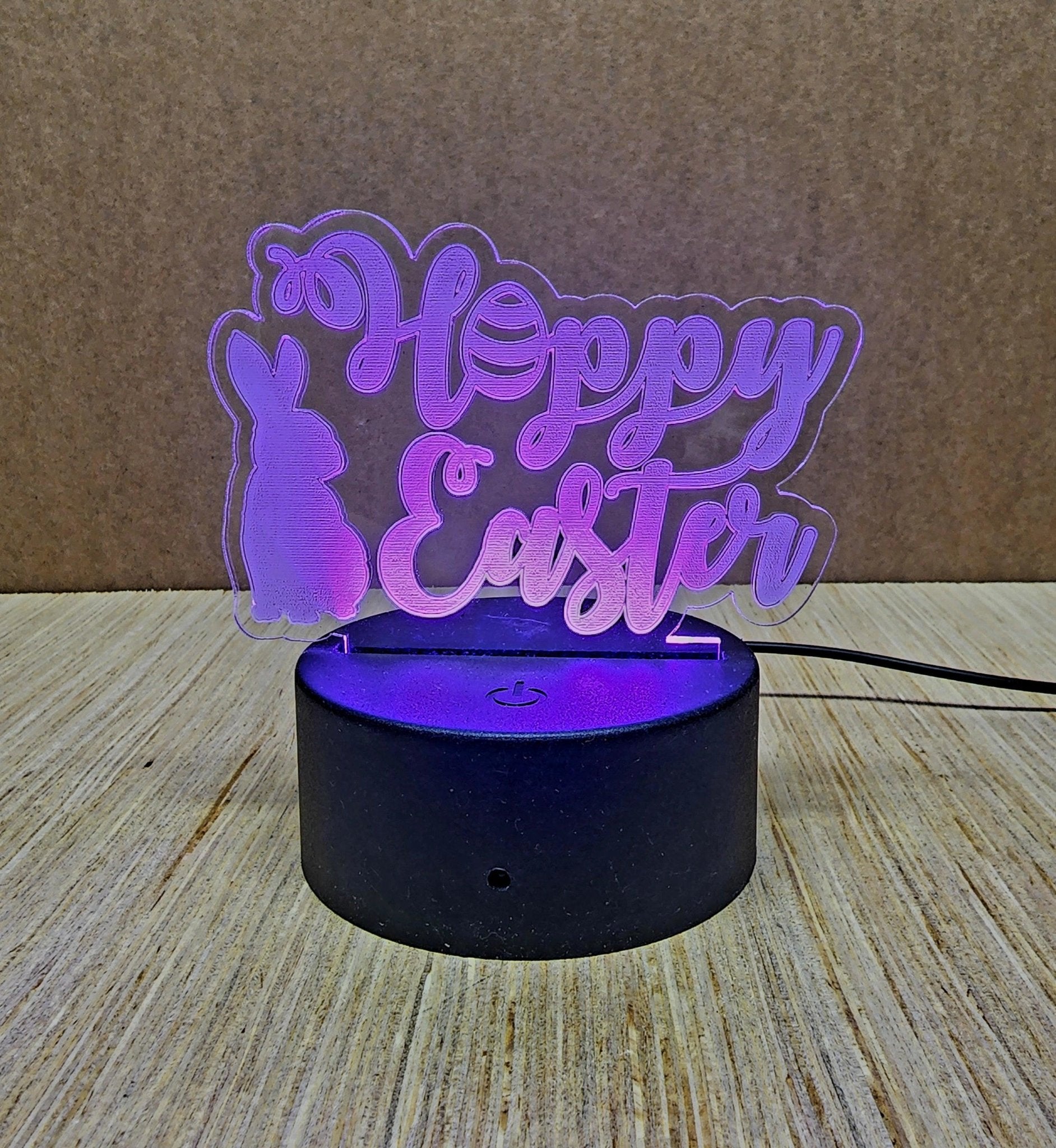Laser Engraved Acrylic Signs with LED lighted base - Fairy Wolf Creations