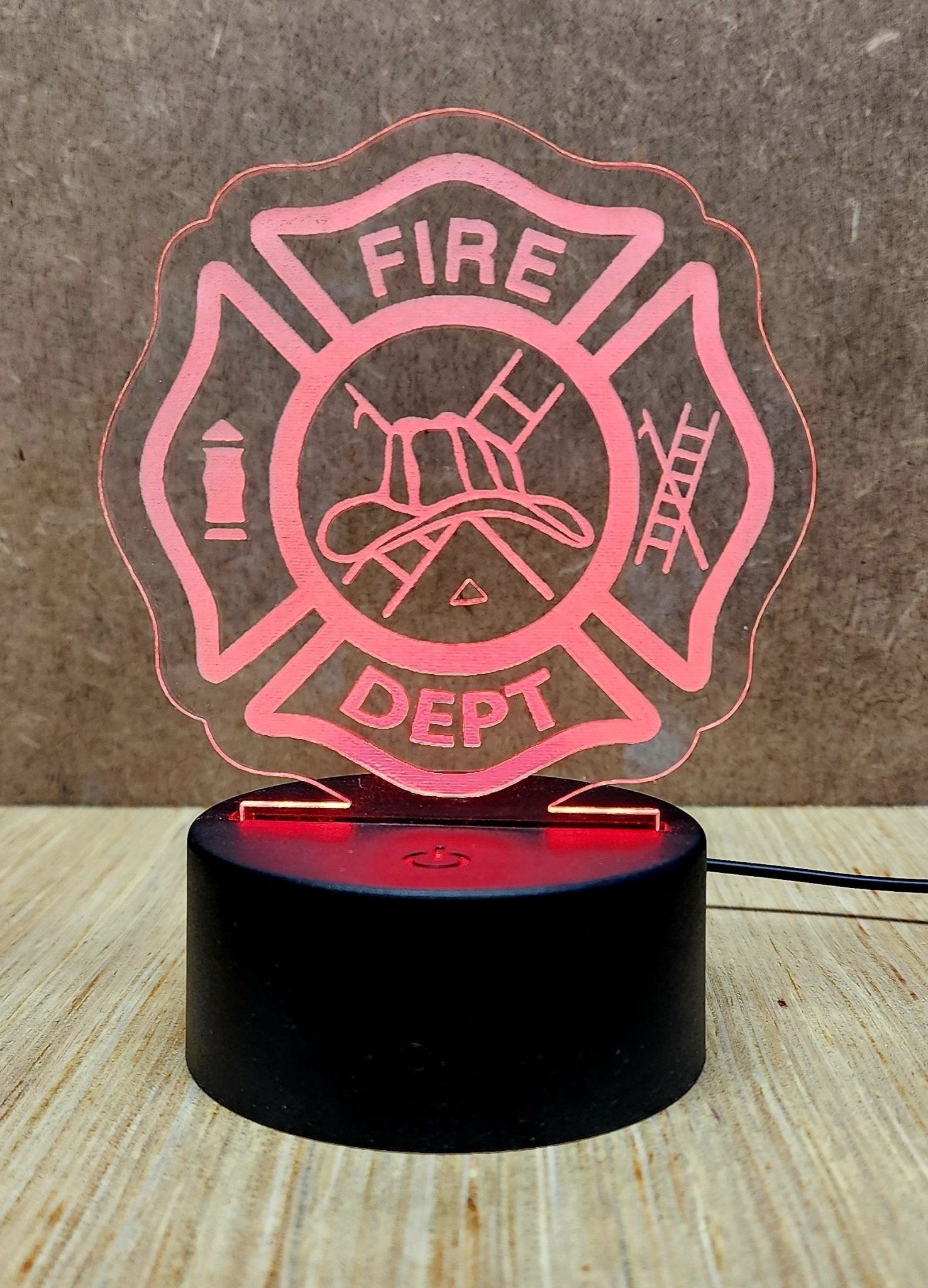 Laser Engraved Acrylic Signs with LED lighted base - Fairy Wolf Creations