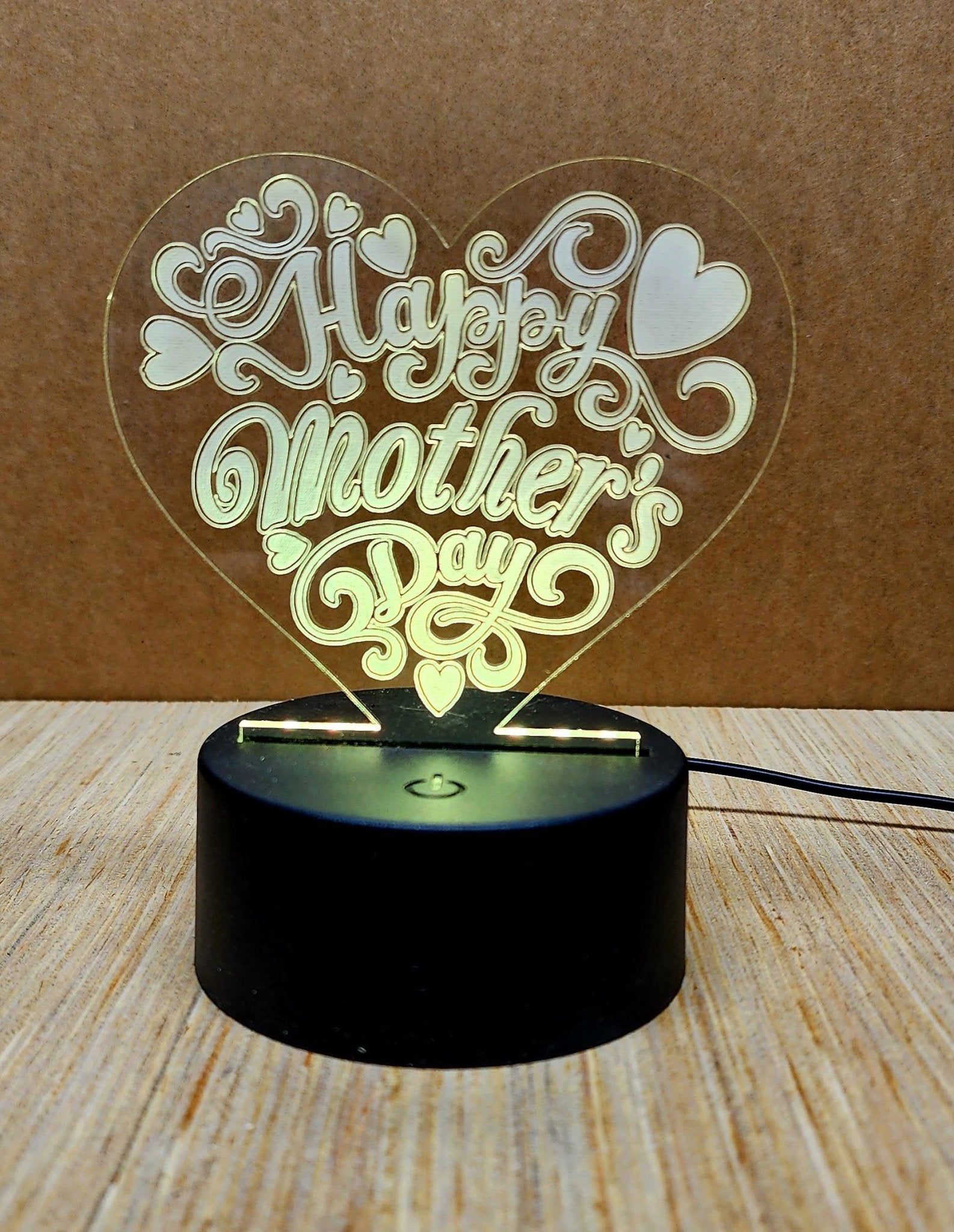 Laser Engraved Acrylic Signs with LED lighted base - Fairy Wolf Creations