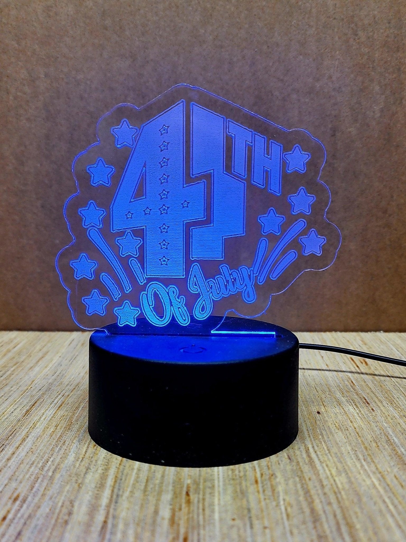Laser Engraved Acrylic Signs with LED lighted base - Fairy Wolf Creations