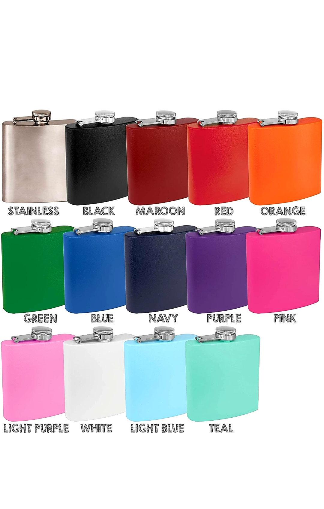 Laser Engraved Flasks - 6oz, Wedding Gift, Birthday, Mother's-Fathers Day, Insulated - Fairy Wolf Creations