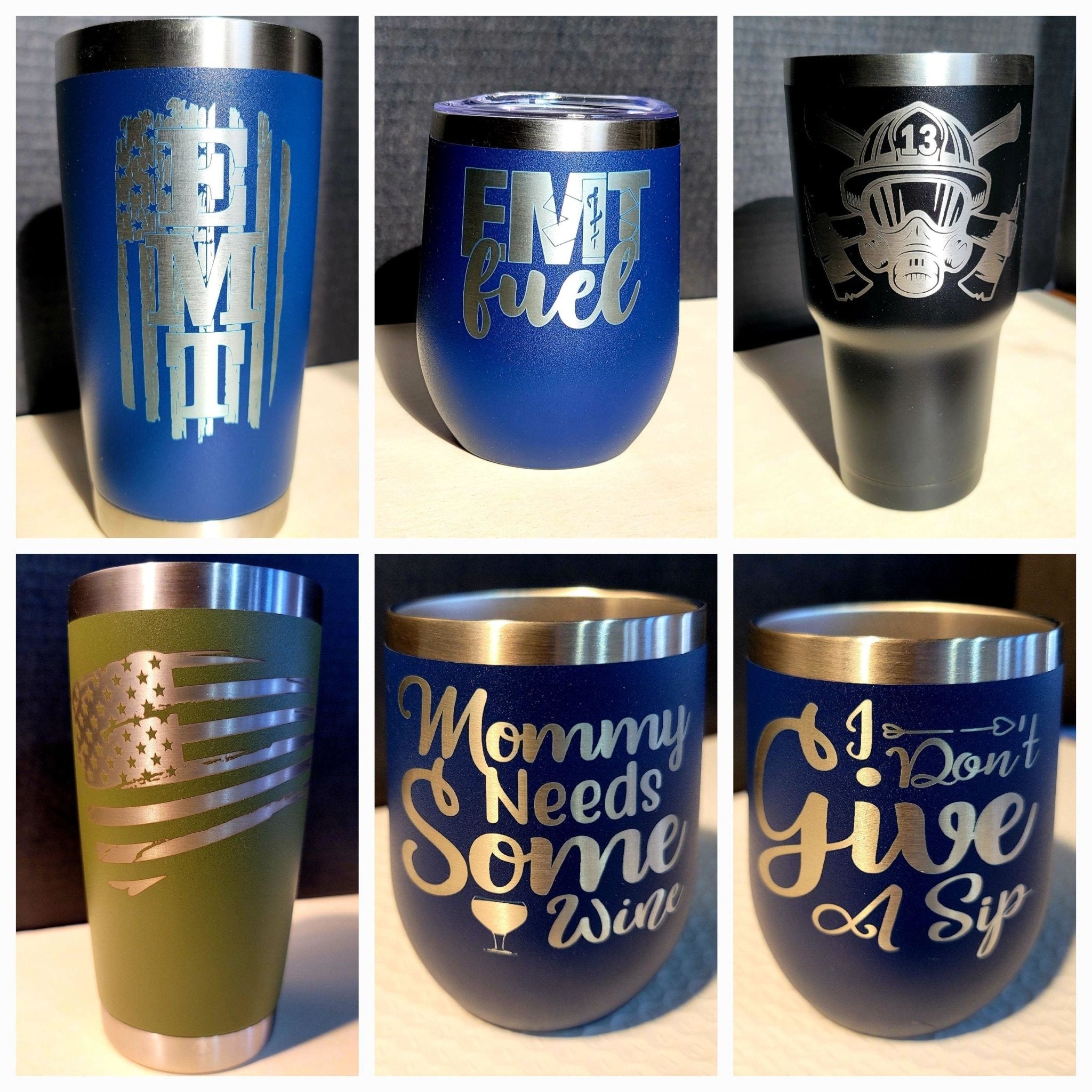 Laser Engraved Tumblers - 12oz, 20oz, 30oz, Wedding Gift, Birthday, Mother's-Fathers Day, Insulated - Fairy Wolf Creations