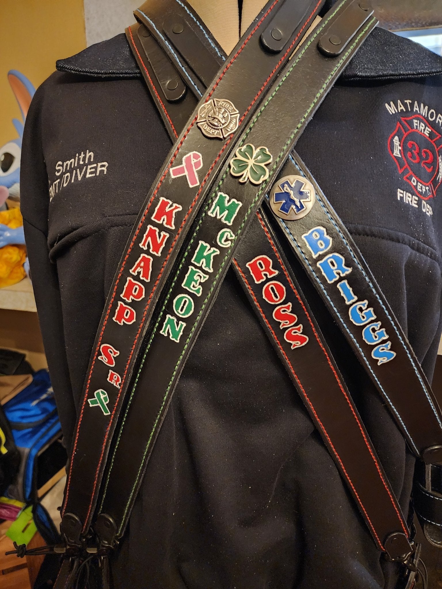 Leather Fire/EMS Radio Strap - Fairy Wolf Creations