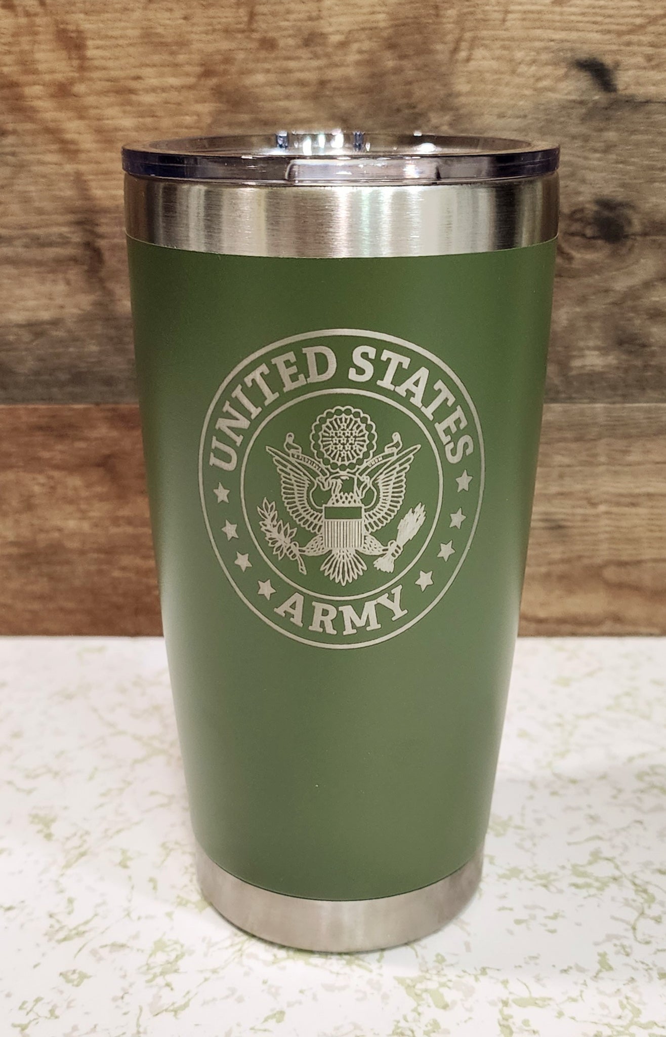 Military Engraved Tumblers - 20oz, 30oz Personalized Tumbler, Custom, Powder Coated, Wedding Gift, Birthday, Mother's - Fathers Day, Insulated - Fairy Wolf Creations