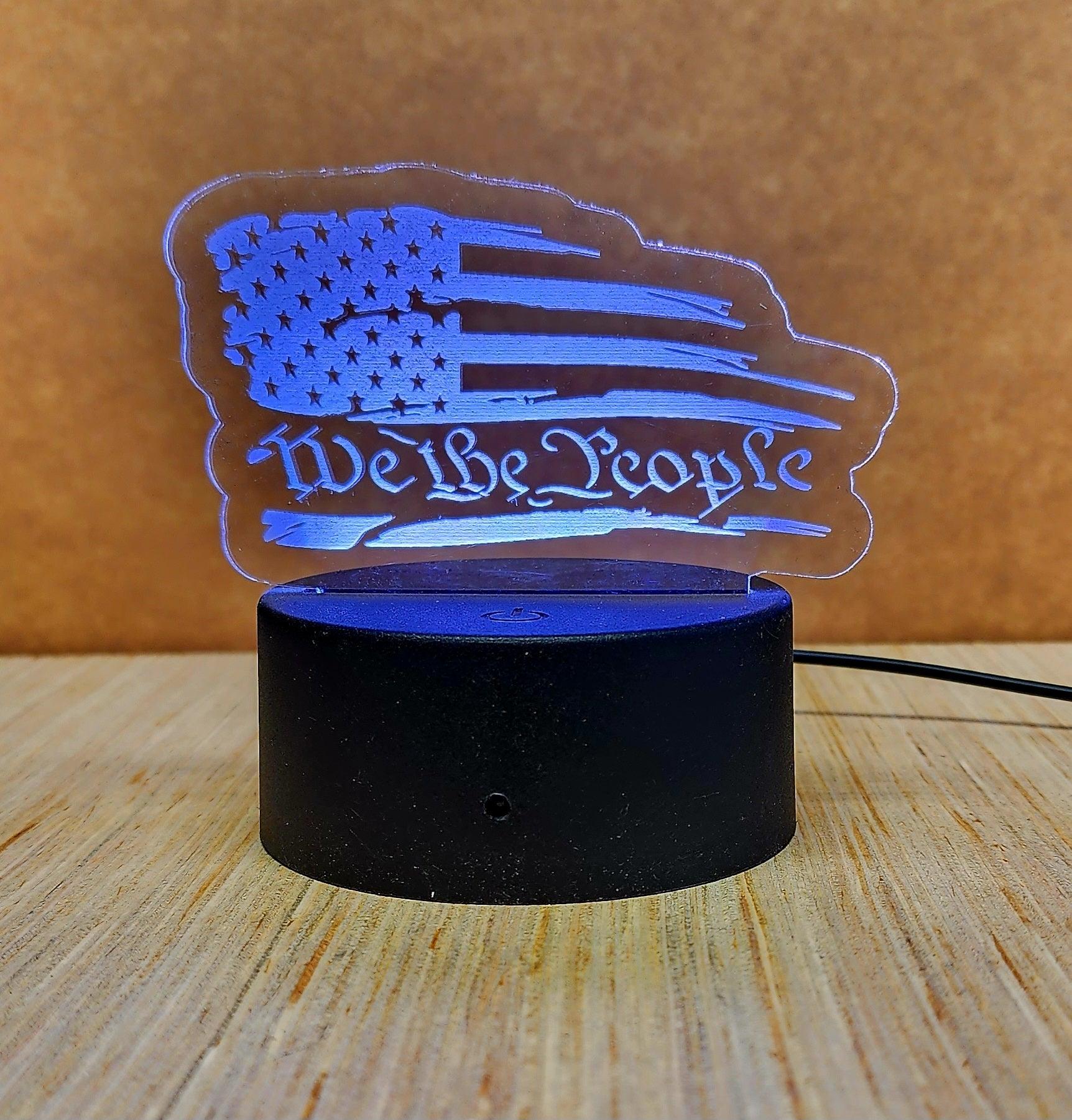 Laser Engraved Acrylic Signs with LED lighted base - Fairy Wolf Creations